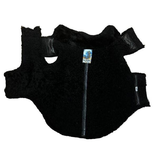 Donald Pliner Friends of baby Doll Pliner suede black sherpa dog coat size M - Picture 4 of 11
